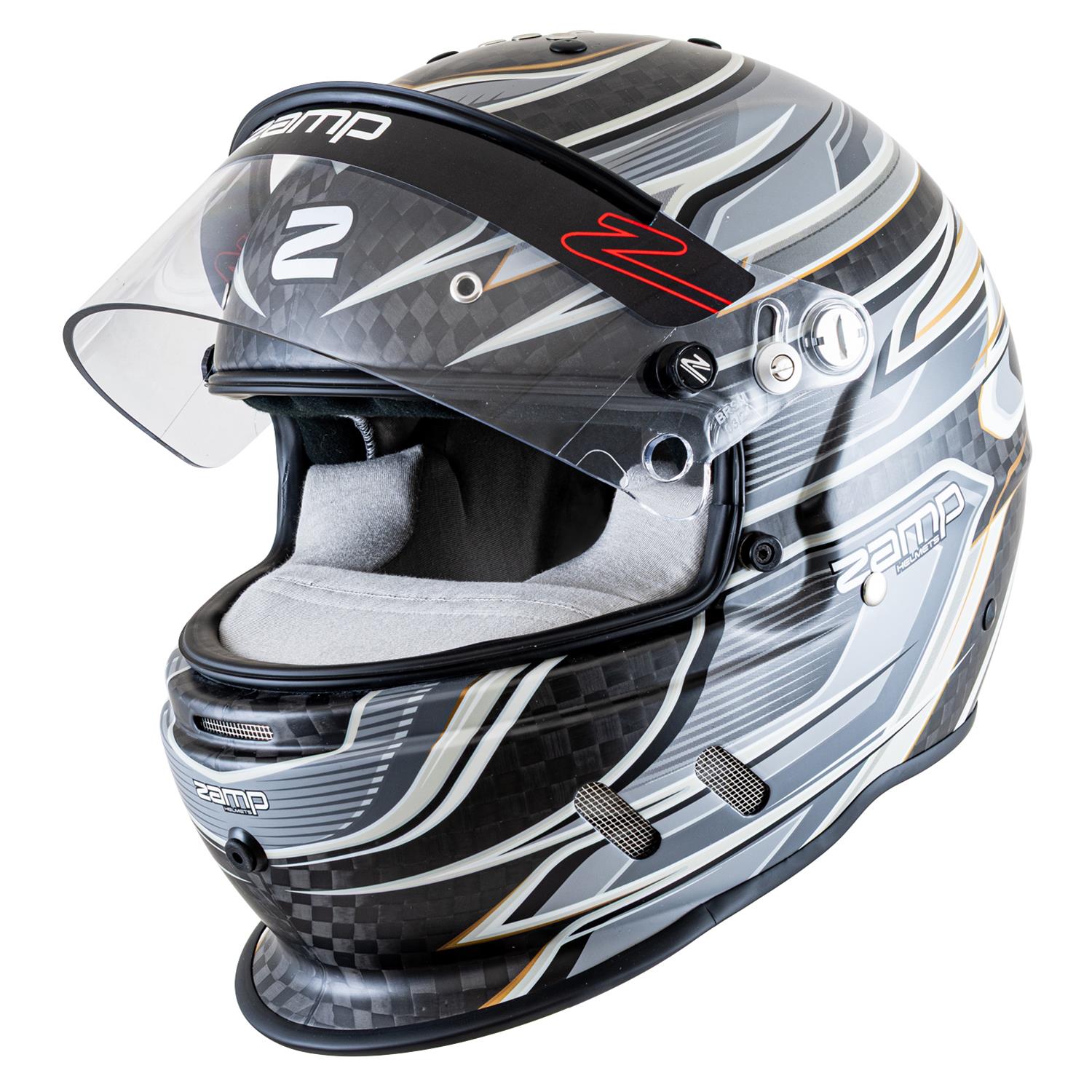 Zamp Helmets H781C15S RZ-67D SNELL SA2025 Carbon Flo Gray/Lt Gray Small Z-20 Anti-Fog Clear Shield Color Match Series 28 Interior thumbnail 2