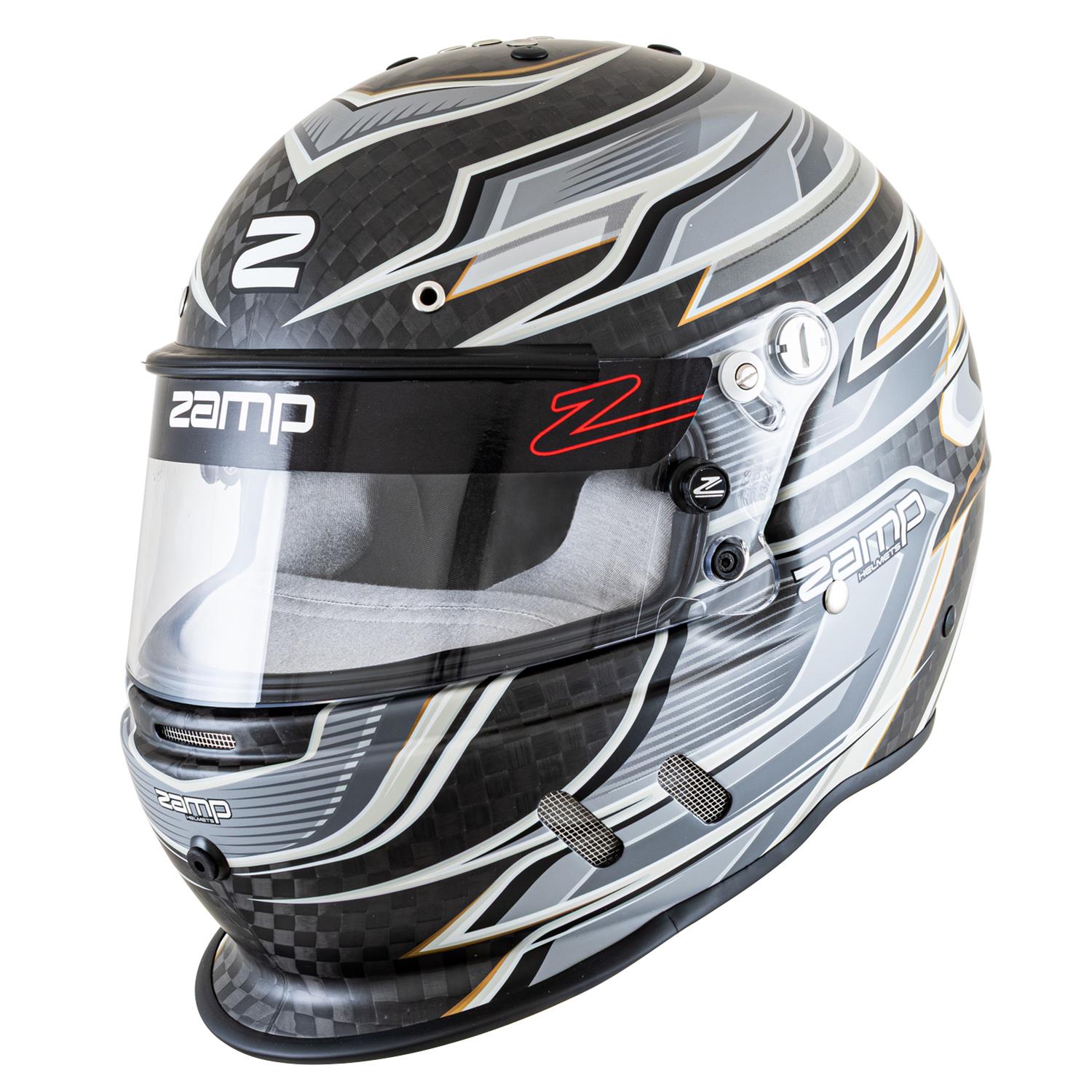 Zamp Helmets H781C15S RZ-67D SNELL SA2025 Carbon Flo Gray/Lt Gray Small Z-20 Anti-Fog Clear Shield Color Match Series 28 Interior
