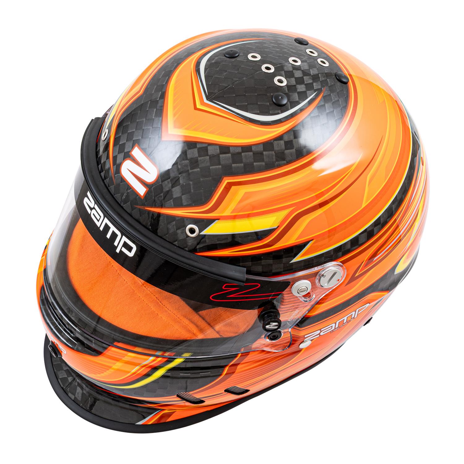 Zamp Helmets H781C30XL RZ-67D SNELL SA2025 Carbon Flo Org/Ylw X-Large Z-20 Anti-Fog Clear Shield Color Match Series 28 Interior thumbnail 6