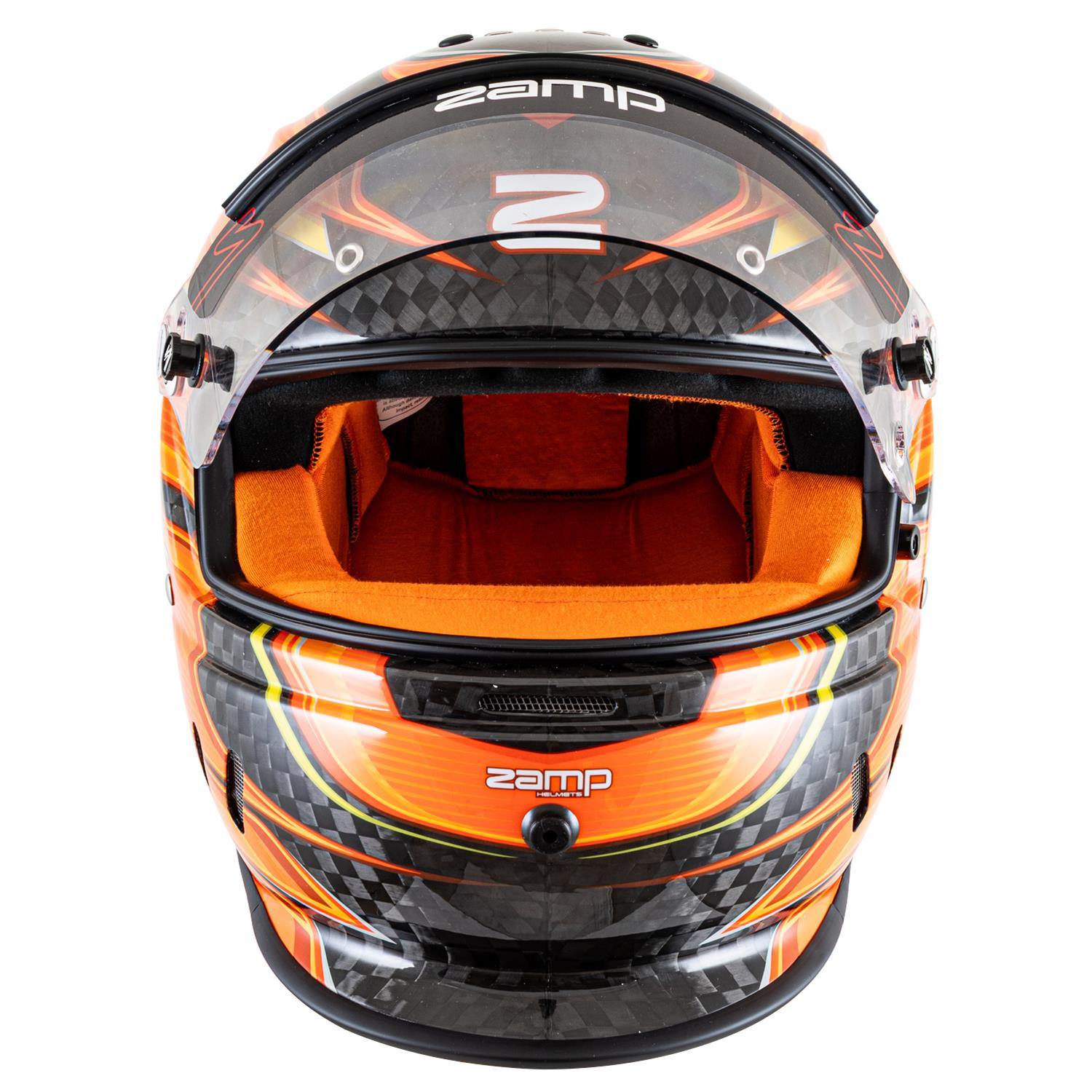 Zamp Helmets H781C30XL RZ-67D SNELL SA2025 Carbon Flo Org/Ylw X-Large Z-20 Anti-Fog Clear Shield Color Match Series 28 Interior thumbnail 3