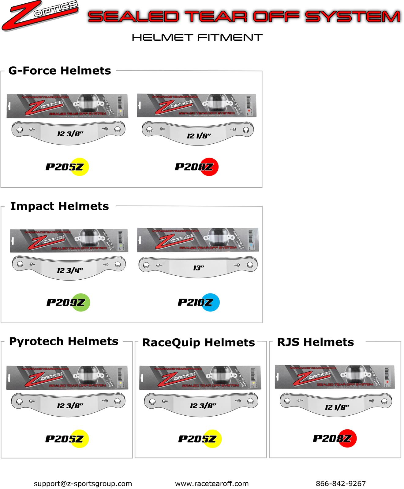 Zamp P208Z Zamp Z Optics Sealed Tear-Offs | Summit Racing