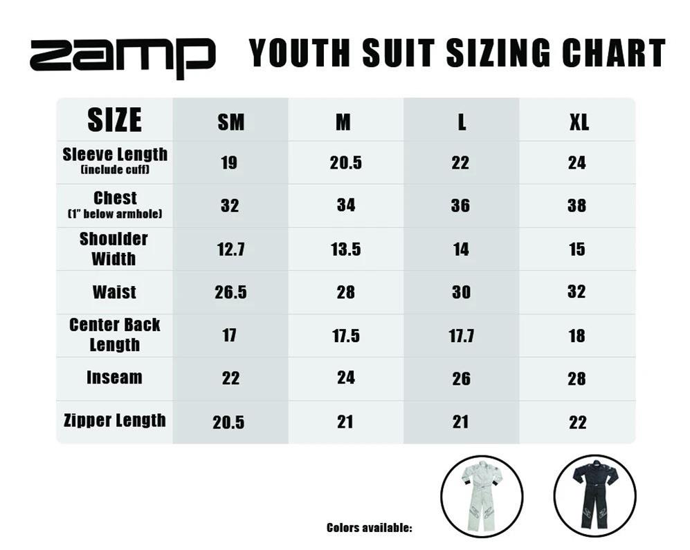 Zamp ZR-10 Racing Suits R010003YM Driving Suit, ZR-10, SFI 3.2A/1, Black, Single Layer, Youth Medium, Each thumbnail 7