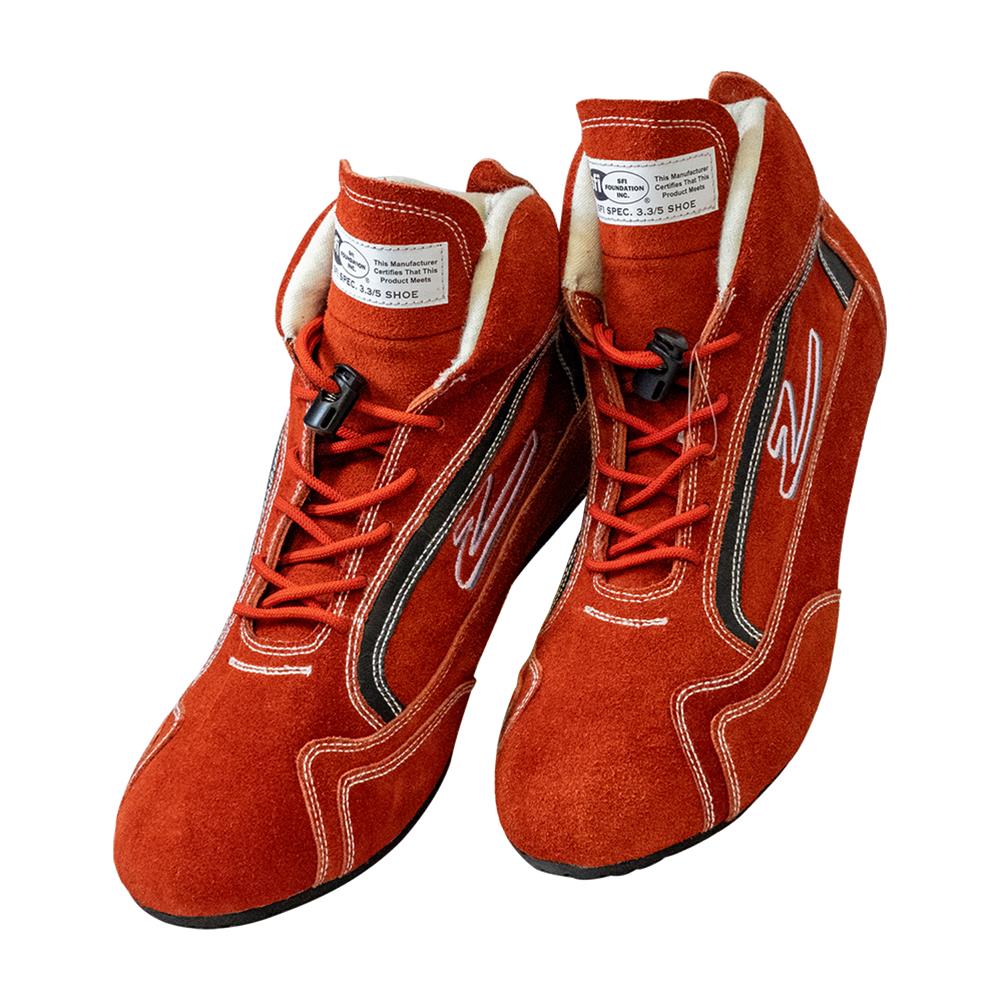 Zamp ZR-30 Race Shoes RS00100208 Driving Shoes, ZR-30, Mid-Top, Red Suede, Men's Size 8, SFI 3.3/5, Pair thumbnail 3