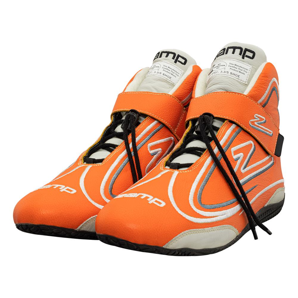 Zamp ZR-50 Race Shoes RS003C0809 Driving Shoes, ZR-50, Mid-Top, Neon Orange Leather, Men's Size 9, SFI 3.3/5, Pair thumbnail 9