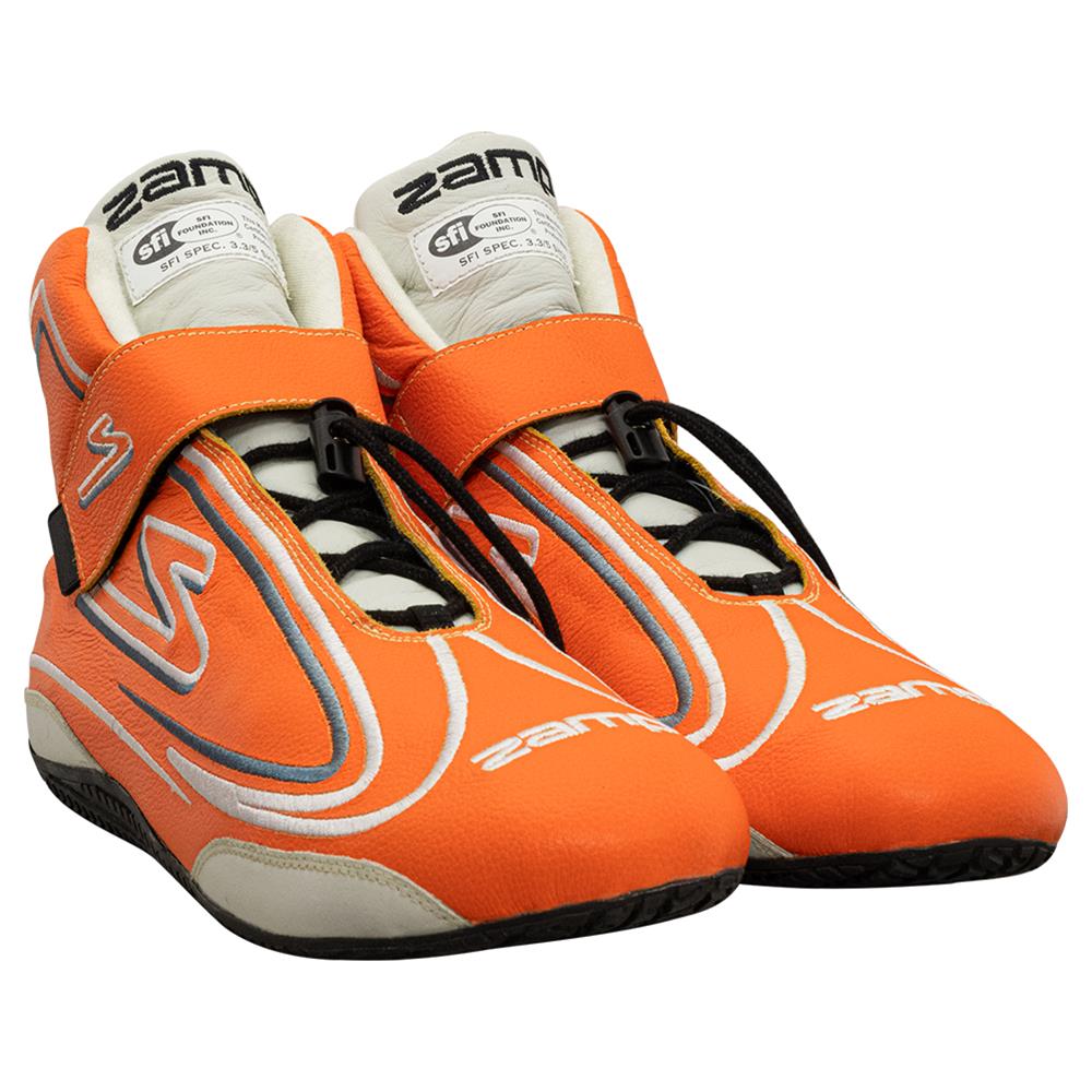 Zamp ZR-50 Race Shoes RS003C0809 Driving Shoes, ZR-50, Mid-Top, Neon Orange Leather, Men's Size 9, SFI 3.3/5, Pair thumbnail 4