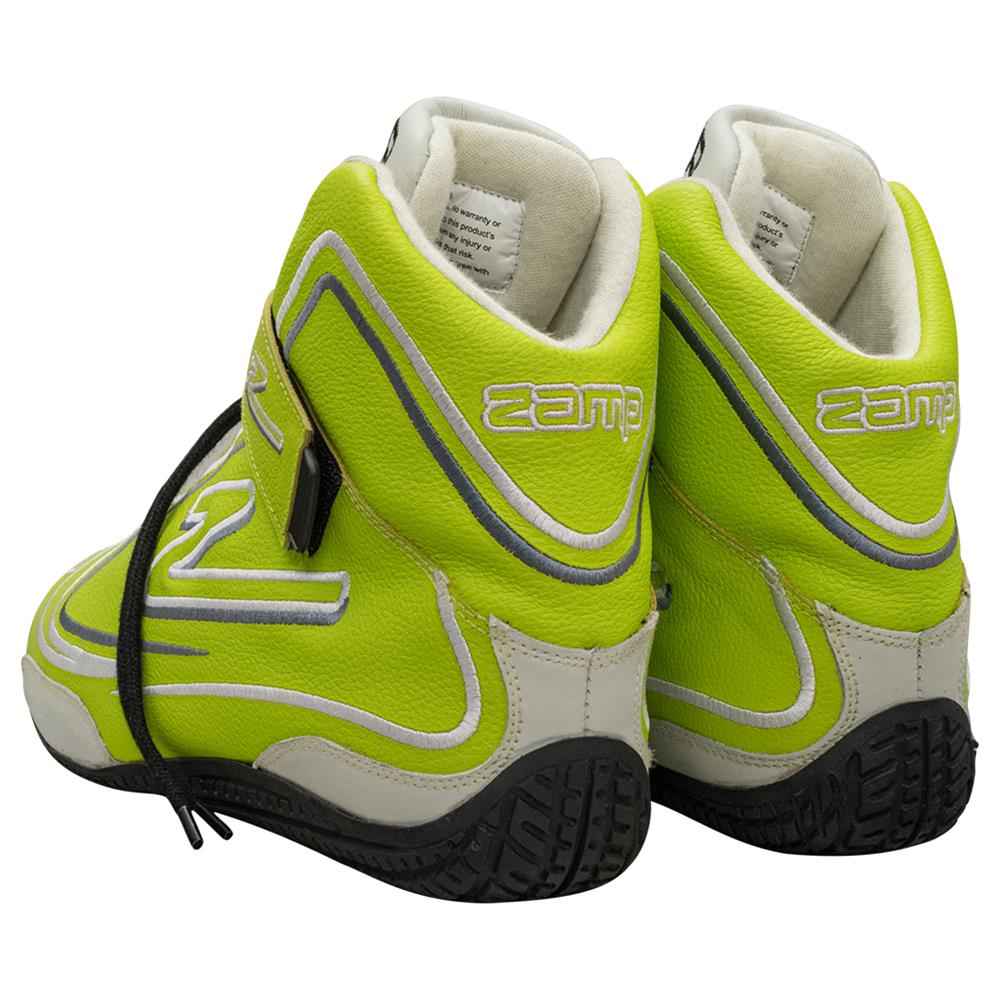 Zamp ZR-50 Race Shoes RS003C0912 Driving Shoes, ZR-50, Mid-Top, Neon Green Leather, Men's Size 12, SFI 3.3/5, Pair thumbnail 3