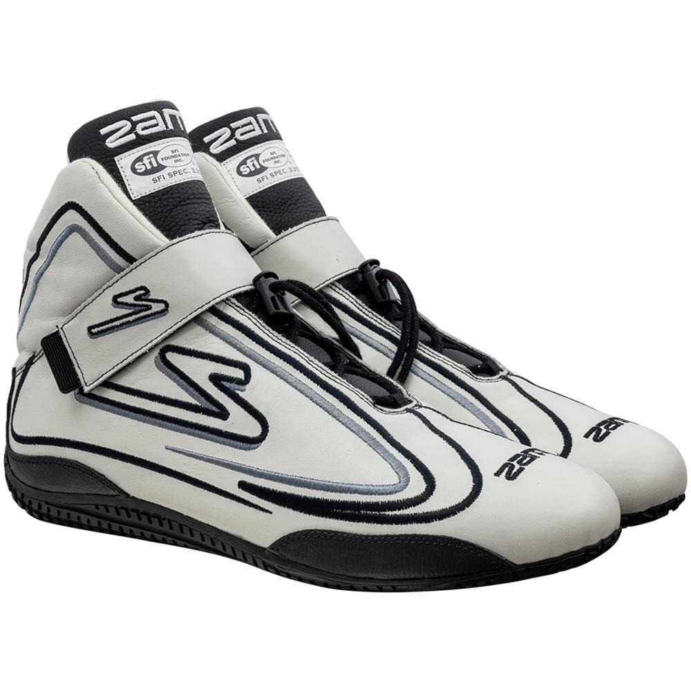 Zamp ZR-50 Race Shoes RS003C1508 Driving Shoes, ZR-50, Mid-Top, Gray Leather, Men's Size 8, SFI 3.3/5, Pair thumbnail 9