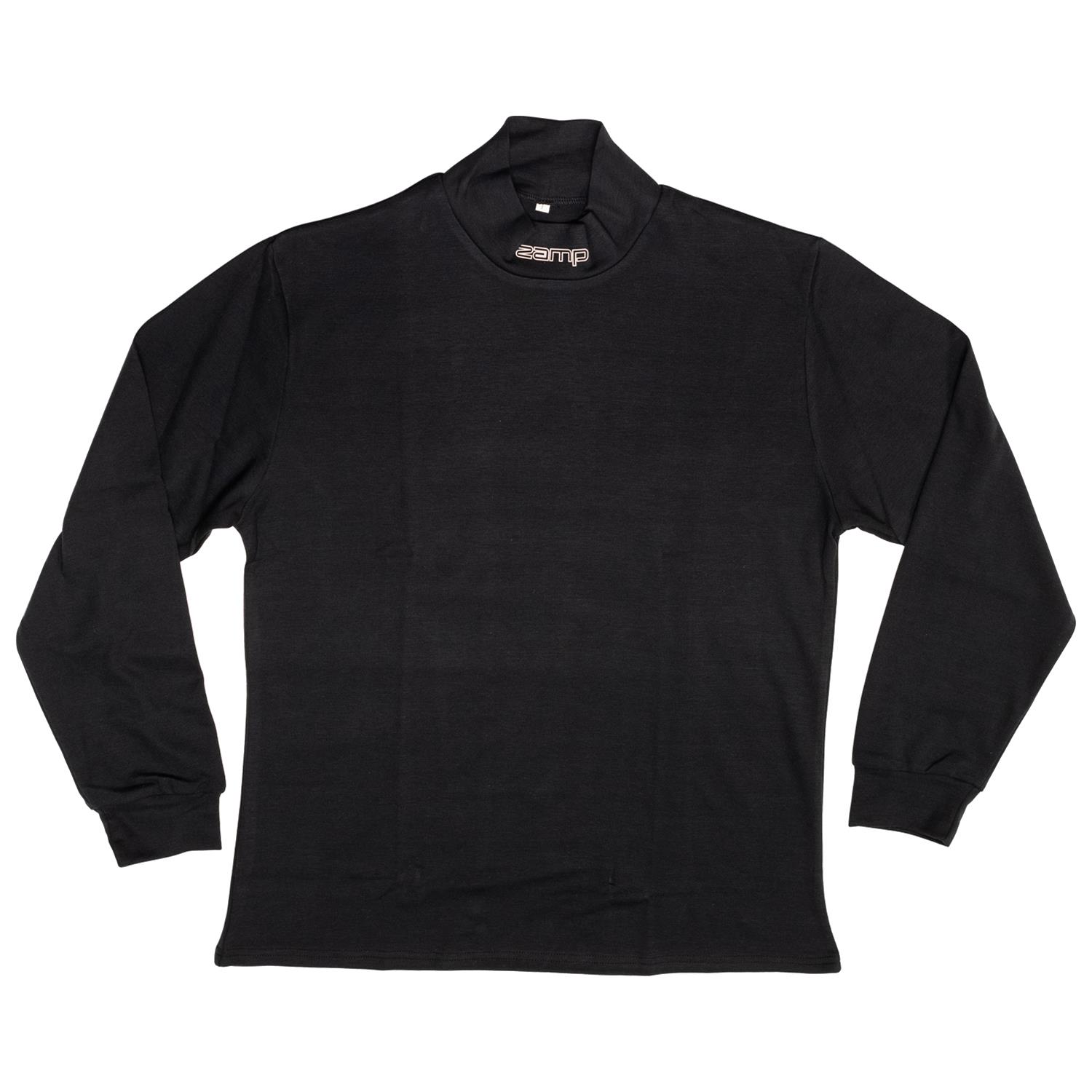 Zamp Underwear Shirts RU001003M Fire Retardant Shirts, SFI 3.3, Turtle Neck, Long Sleeve, Acrylic/Cotton Blend, Black, Men's Medium, Each thumbnail 2