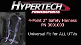 2 Black Nylon Straps Hypertech 3001003 UTV 4-Point Safety Harness